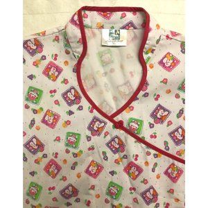 Adar Uniforms Kitty Scrub Top Multicolor Short Sleeve V Neck Women’s XL
